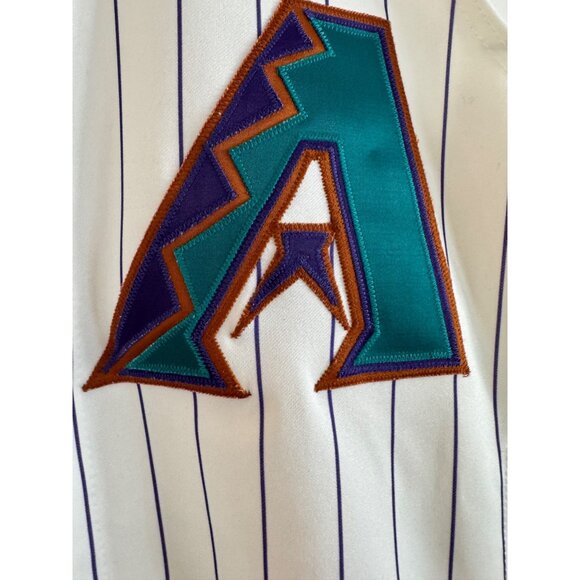 Russell Athletic MLB Mens Size 40 Polyester Purple Pinstripe Button Baseball Jer - Picture 2 of 6